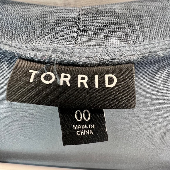 Torrid Cardigan Teal Blue Size M/L Duster Open Front Long Sleeve Jersey Spandex - Picture 2 of 8